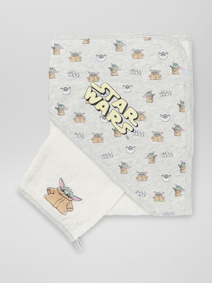 Badcape + washandje 'The Mandalorian' GRIJS - Kiabi