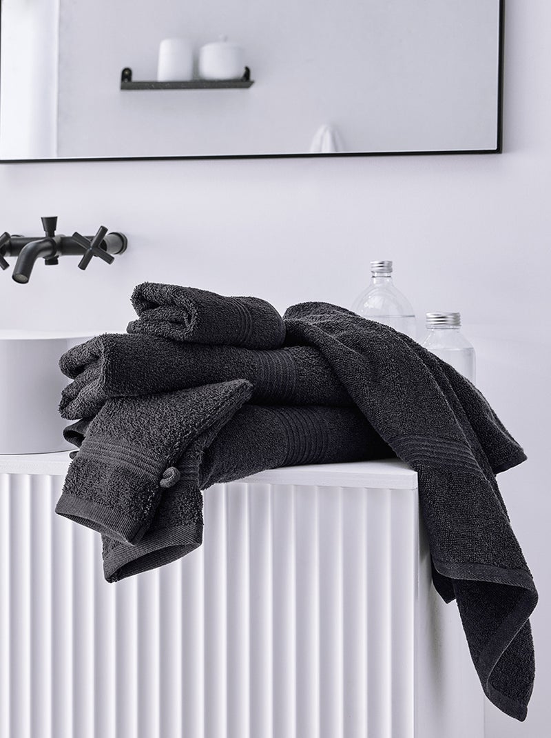 Badhanddoek 70 x 130 cm ZWART - Kiabi