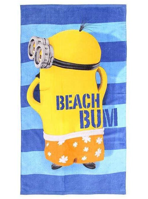 Badhanddoek en strand katoen gestreept Minions - Kiabi