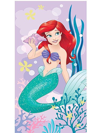 Badhanddoek kinderen 100% katoen Disney Princess Ariel motief zeemeermin
