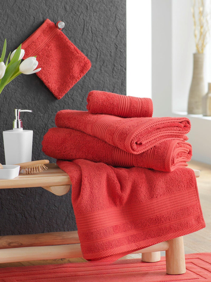 Badhanddoeken van Katoen PROMO LINGE Terracotta - Kiabi