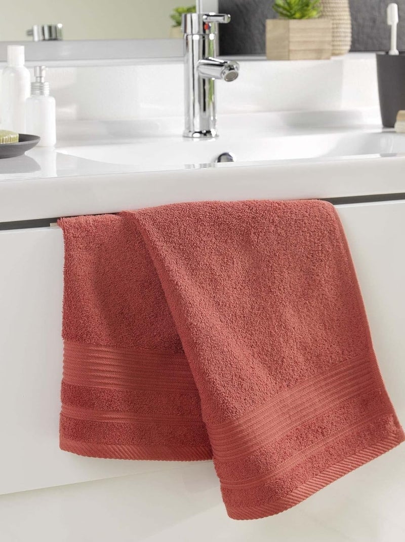 Badhanddoeken van Katoen PROMO LINGE Terracotta - Kiabi