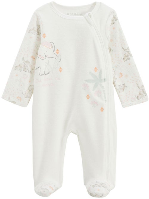 Badian babyvelours pyjama met ritssluiting - Kiabi