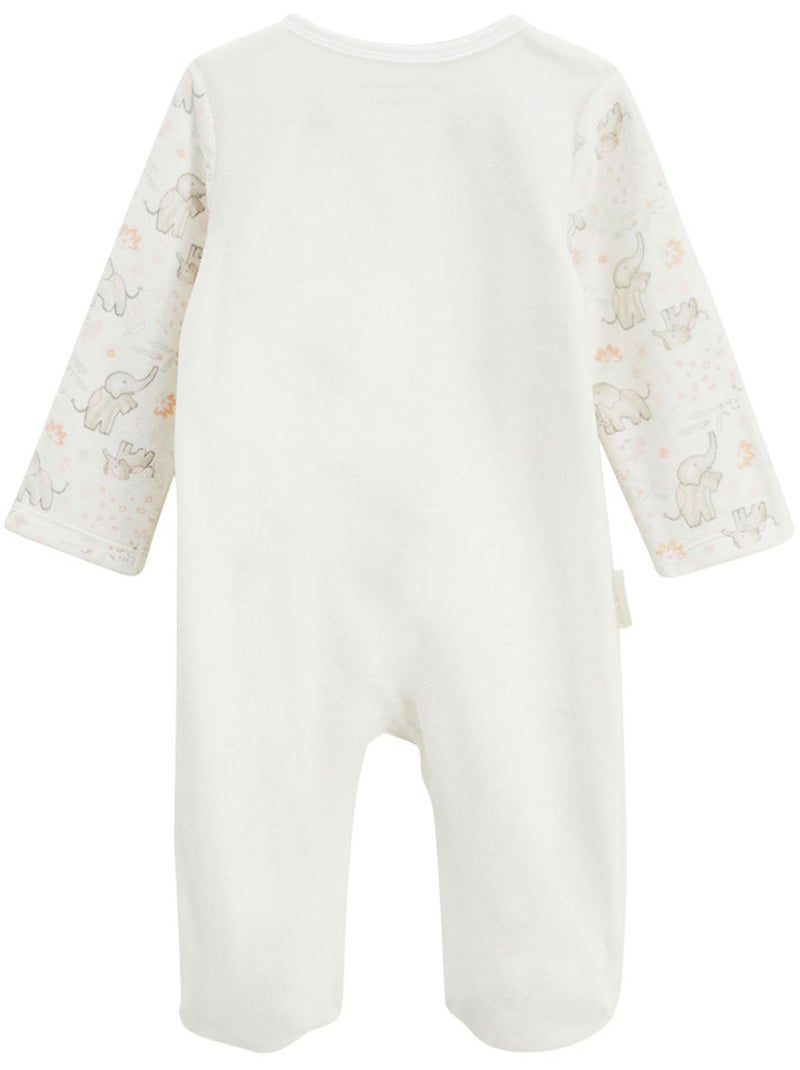 Badian babyvelours pyjama met ritssluiting Ecru - Kiabi