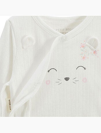 Badian pointelle baby set: vestje en broekje met voetjes