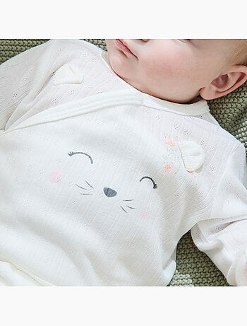 Badian pointelle baby set: vestje en broekje met voetjes