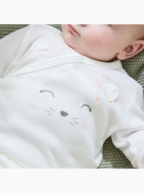 Badian pointelle baby set: vestje en broekje met voetjes - Kiabi