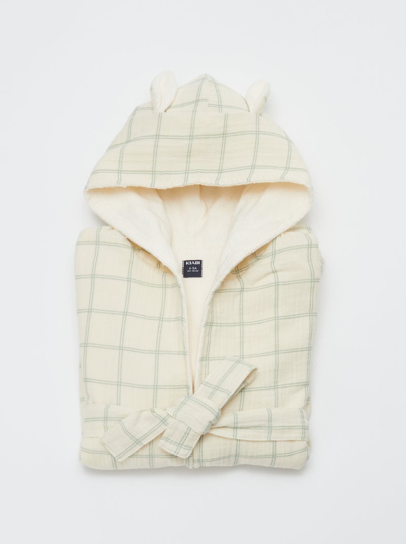 Badjas van badstof en katoengaas - Kiabi Home BIEGE - Kiabi