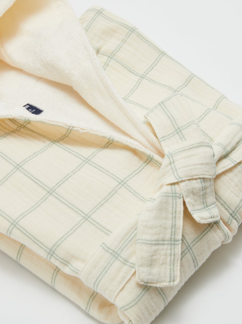 Badjas van badstof en katoengaas - Kiabi Home BIEGE - Kiabi