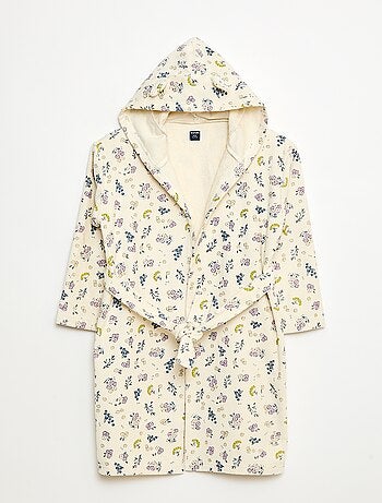 Badjas van katoenen badstof met print
