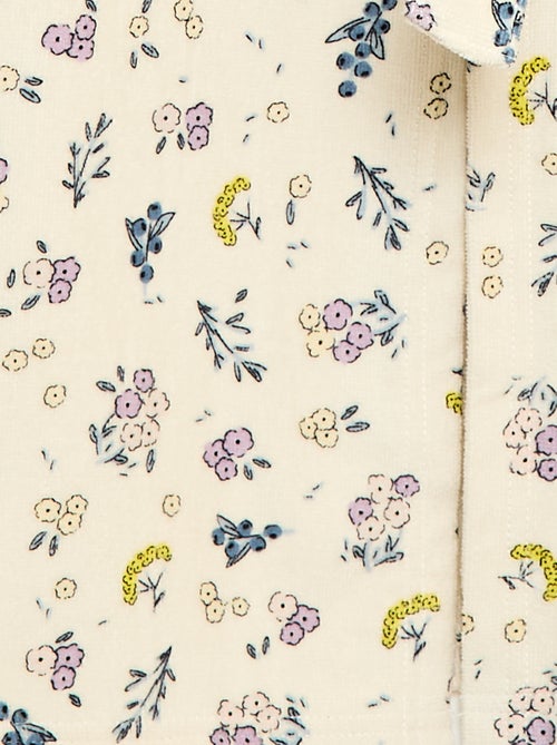 Badjas van katoenen badstof met print - Kiabi