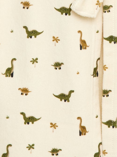 Badjas van katoenen badstof met print - Kiabi