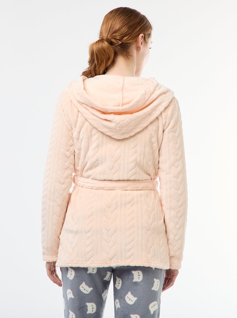 Badjas van zachte fleece Biege - Kiabi