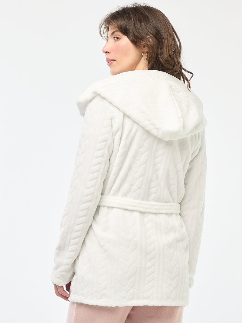 Badjas van zachte fleece Wit - Kiabi