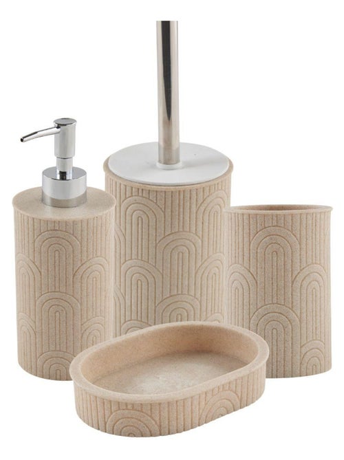 Badkameraccessoireset 4-delig retro beige polyhars - Guy Levasseur - Kiabi