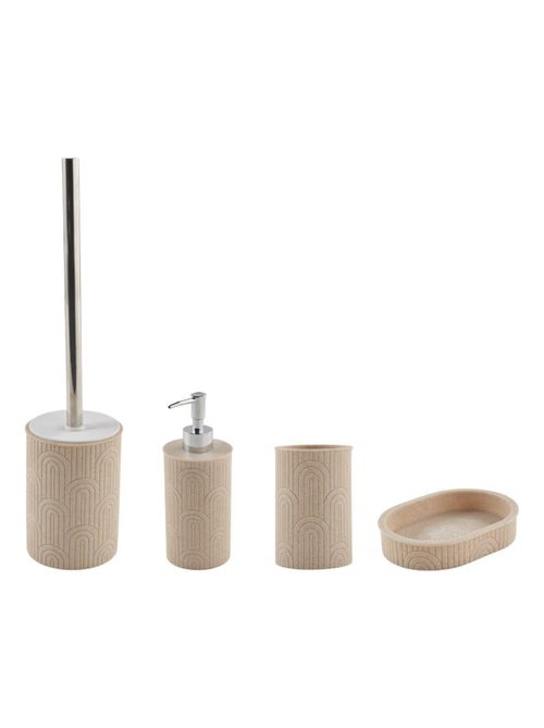 Badkameraccessoireset 4-delig retro beige polyhars - Guy Levasseur - Kiabi