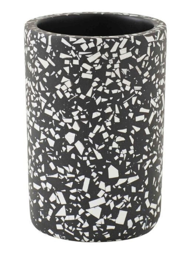Badkameraccessoireset 4-delig TERRAZZO zwart polyhars - Guy Levasseur Zwart Wit - Kiabi