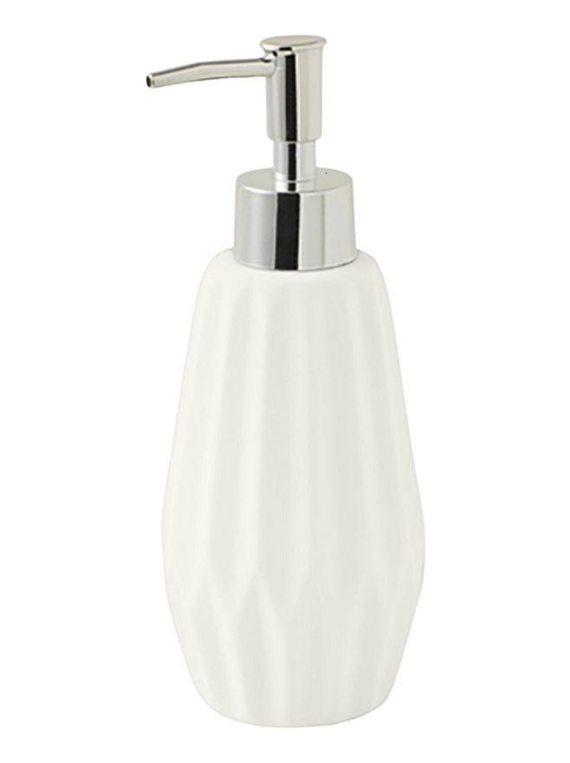 Badkameraccessoireset keramiek FACETTE 3-delig met zeepdispenser en houder - Guy Levasseur Wit - Kiabi