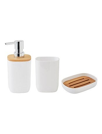 Badkameraccessoireset SEQUOIA 3-delig van kunststof en bamboe – Guy Levasseur