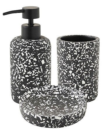 Badkameraccessoireset TERRAZZO van hars 3-delig – Guy Levasseur