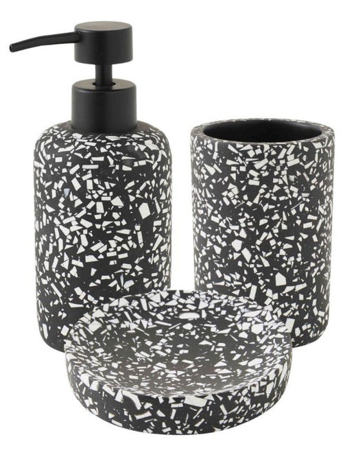 Badkameraccessoireset TERRAZZO van hars 3-delig – Guy Levasseur - Kiabi Badkameraccessoireset TERRAZZO van hars 3-delig – Guy Levasseur - Kiabi
