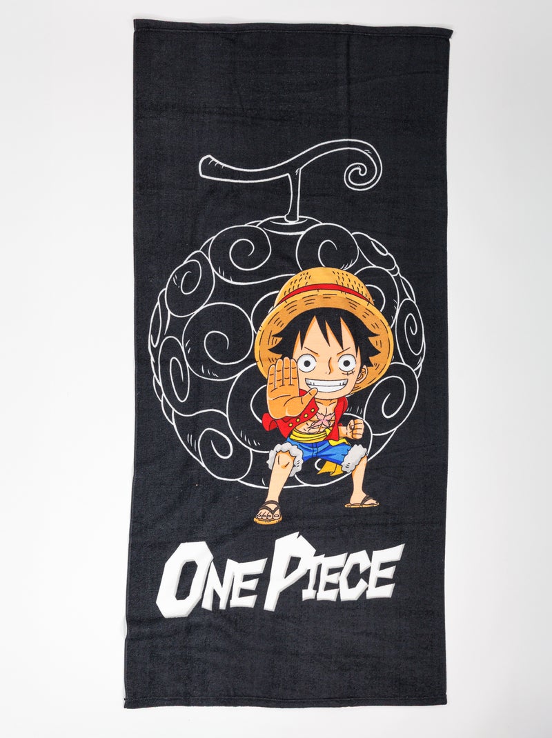 Badlaken met One Piece-print zwart - Kiabi