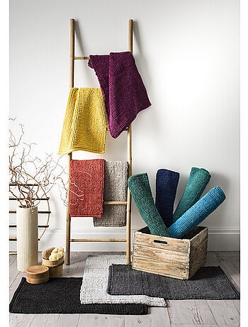 Badmat BALI polycotton antislip zwart 50 x 80 cm Guy Levasseur