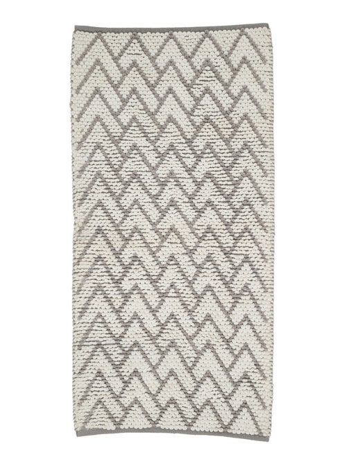 Badmat decoratief chevron polycotton ecru en grijs 1 cm antislip - Guy Levasseur - Kiabi Badmat decoratief chevron polycotton ecru en grijs 1 cm antislip - Guy Levasseur - Kiabi