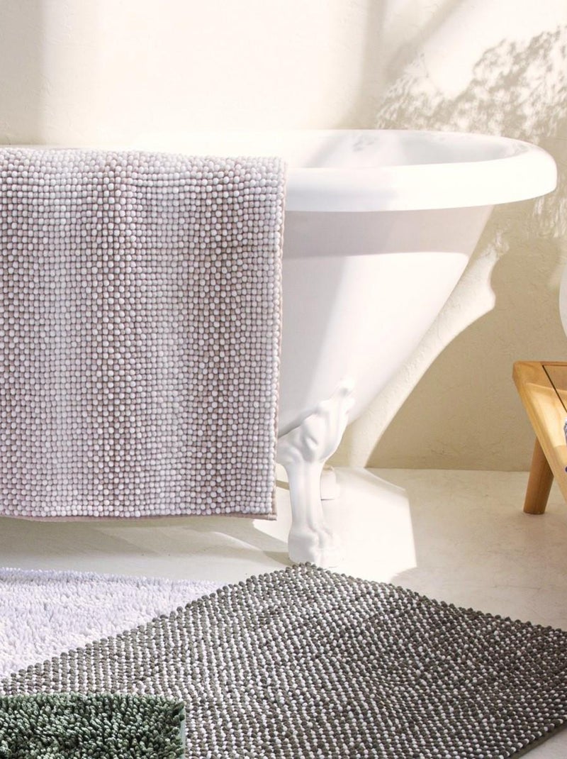 Badmat Guy Levasseur effet maille antislip 50 x 80 cm – Polyester Beige - Kiabi