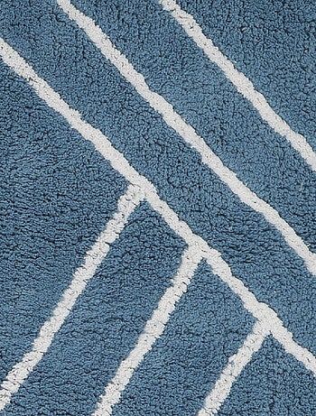 Badmat Guy Levasseur geometrisch katoen – antislip 60x120 cm – blauw