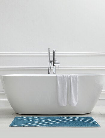 Badmat Guy Levasseur geometrisch katoen – antislip 60x120 cm – blauw