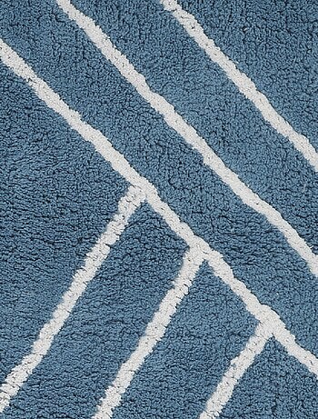 Badmat Guy Levasseur geometrisch katoen – antislip 60x120 cm – blauw