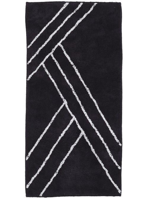 Badmat Guy Levasseur geometrisch katoen – antislip 60x120 cm – zwart - Kiabi
