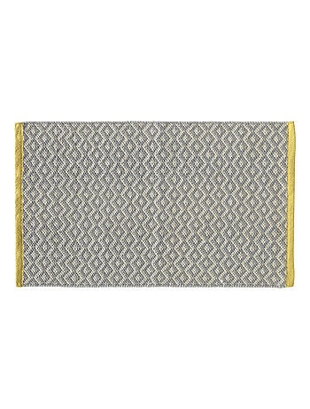 Badmat Guy Levasseur parelgrijs diamant patroon 50x120 cm polyester 1 cm