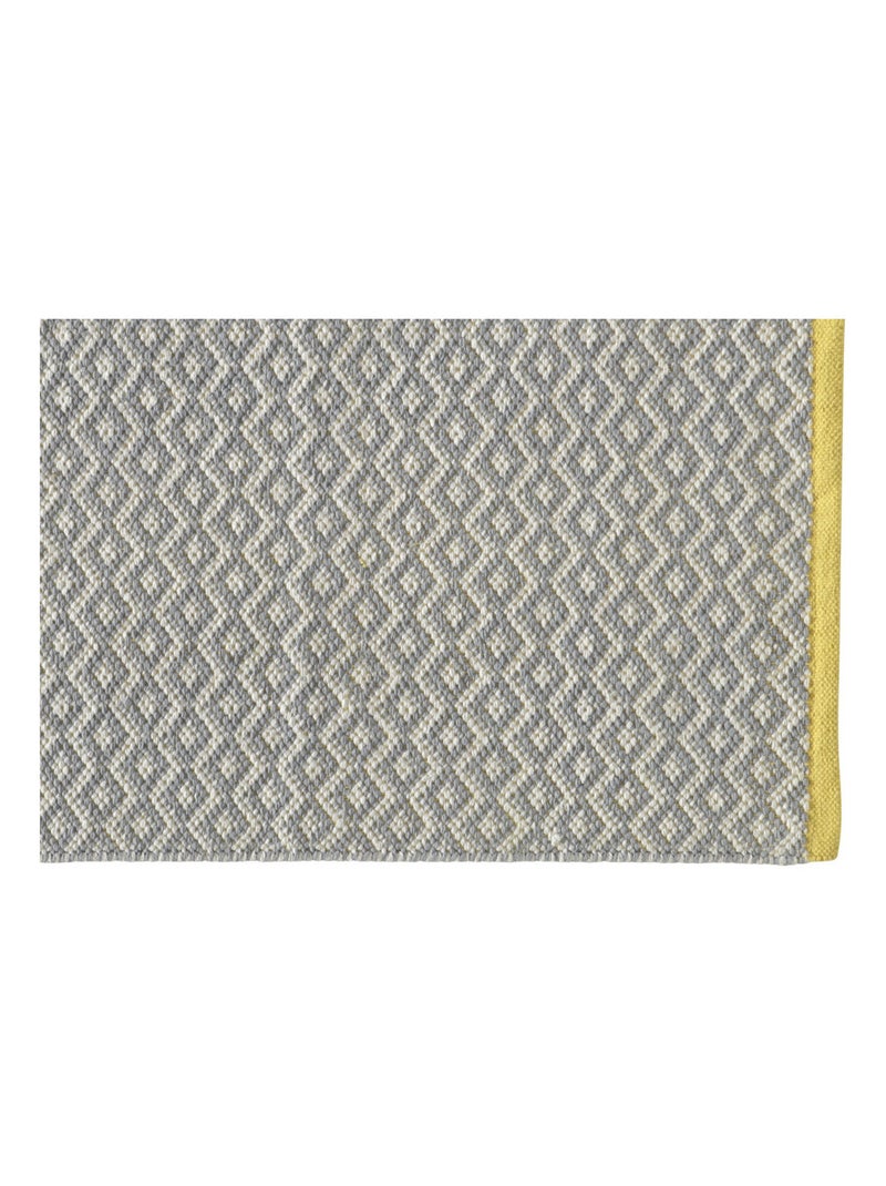 Badmat Guy Levasseur parelgrijs diamant patroon 50x120 cm polyester 1 cm Parelgrijs - Kiabi