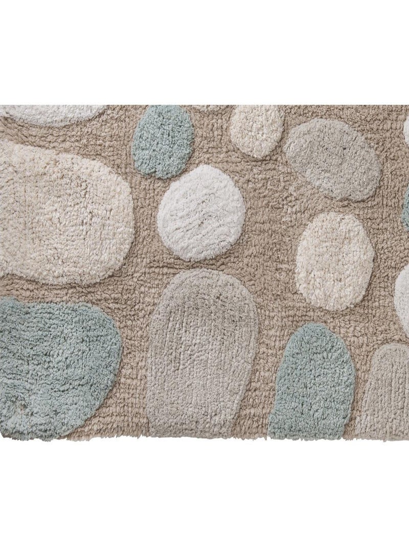 Badmat in katoen beige met motief galet 50 x 80 cm – Guy Levasseur Beige - Kiabi