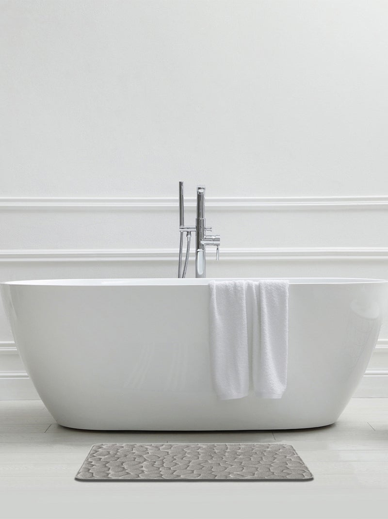 Badmat met memory foam en non-slip MINERAL - 50 x 80 cm - Guy Levasseur Parelgrijs - Kiabi
