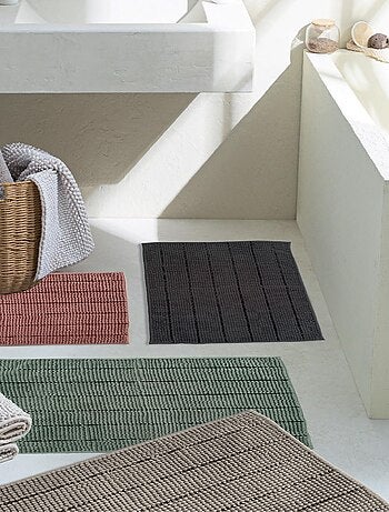 Badmat STRIPY antracietgrijs in polyester 50x70 cm antislip Guy Levasseur