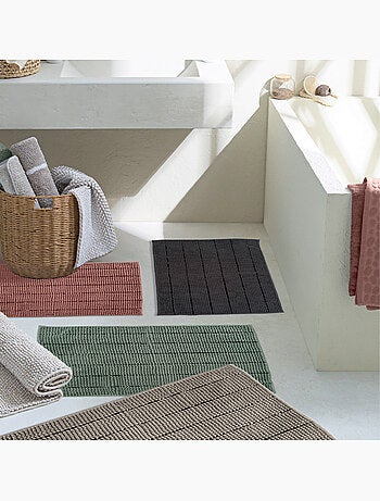 Badmat STRIPY antracietgrijs in polyester 50x70 cm antislip Guy Levasseur