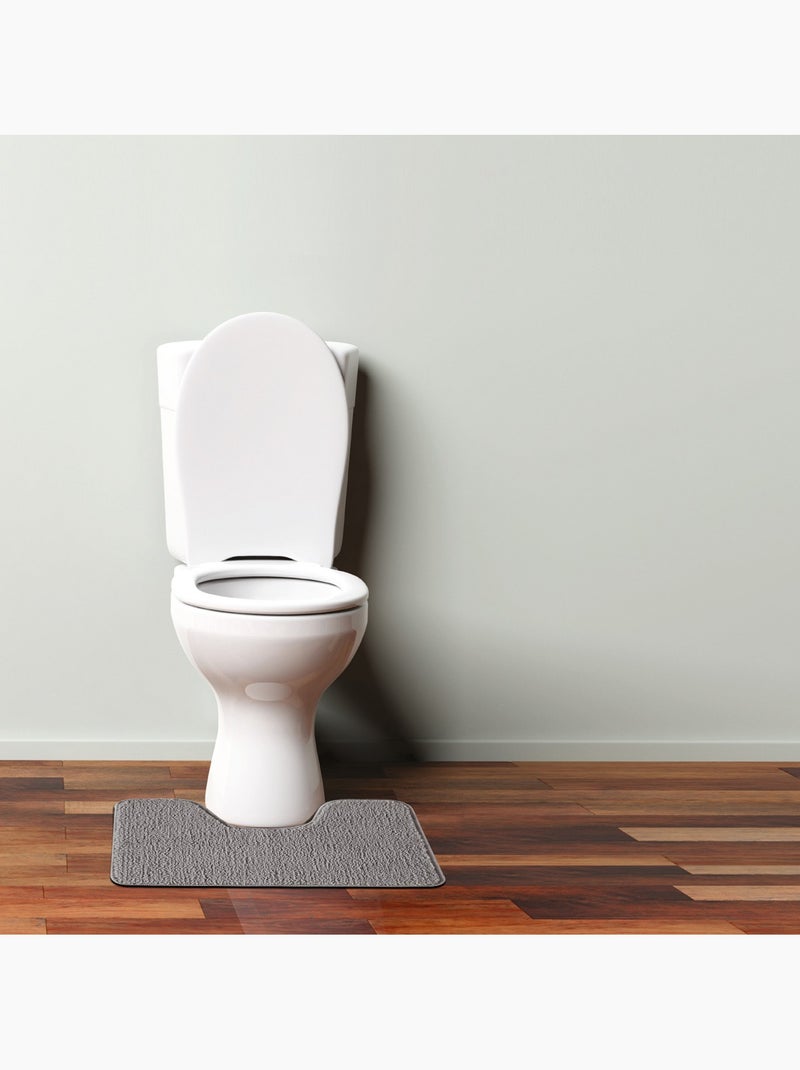 Badmat toilet antislip 50 x 40 cm POLYNESIE taupe 100% polyester Guy Levasseur Donkergrijs - Kiabi