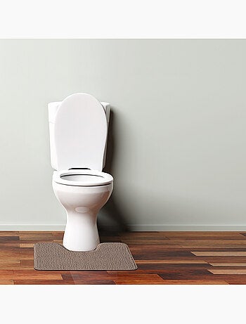 Badmat toilet antislip 50 x 40 cm POLYNESIE taupe 100% polyester Guy Levasseur