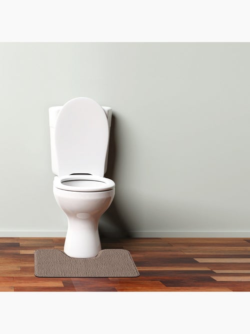 Badmat toilet antislip 50 x 40 cm POLYNESIE taupe 100% polyester Guy Levasseur - Kiabi