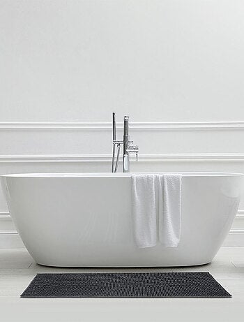 Badmat van chenille antraciet antislip 60 x 180 cm – Guy Levasseur