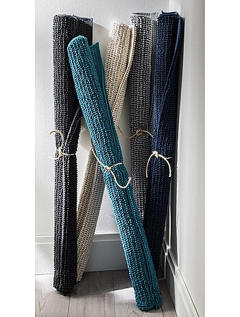 Badmat van chenille antraciet antislip 60 x 180 cm – Guy Levasseur