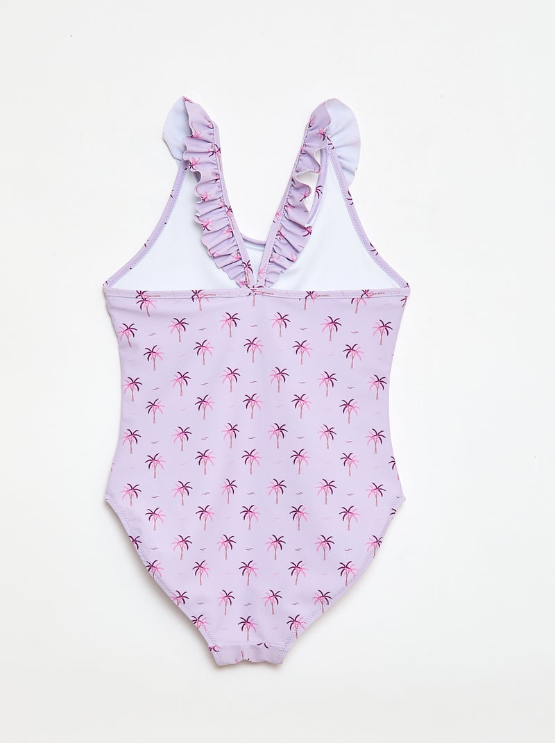 Badpak met all-over tropische print Paars - Kiabi