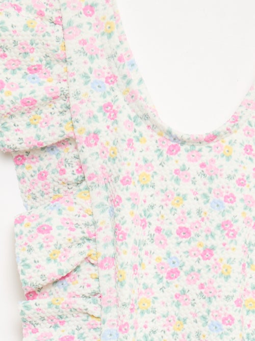 Badpak met motief en volants - Kiabi