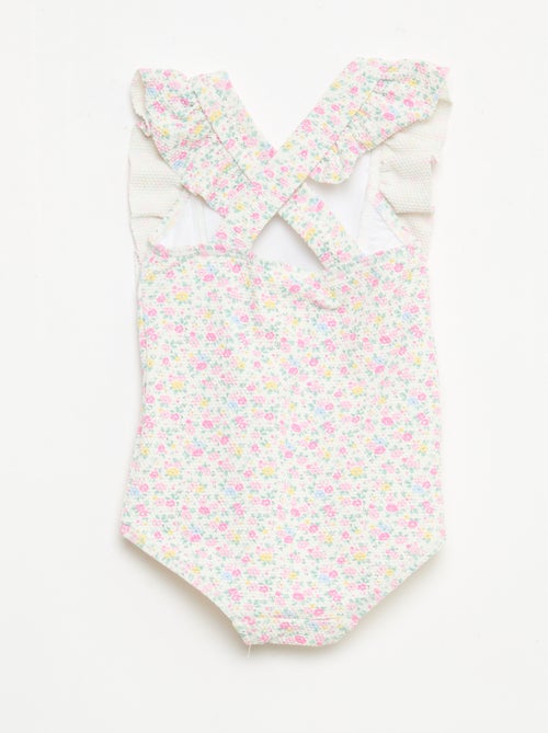 Badpak met motief en volants - Kiabi