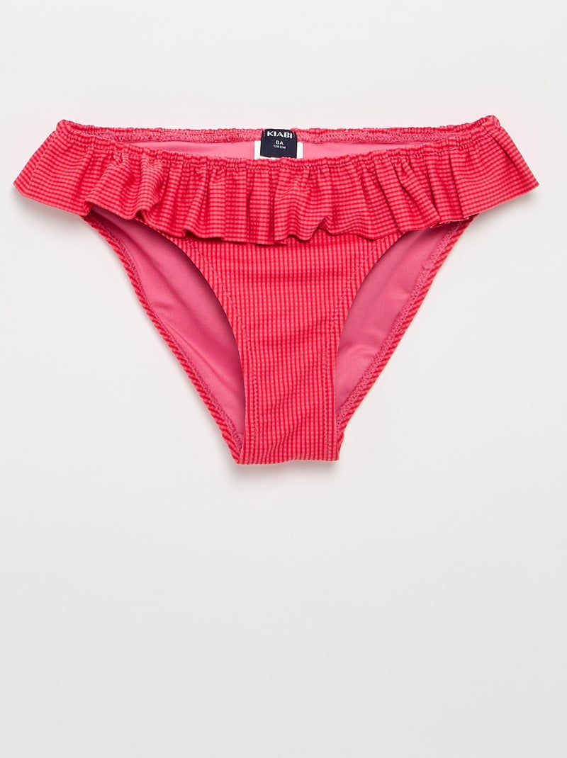 Badpak met motief + ruches - 2-delig Rood - Kiabi