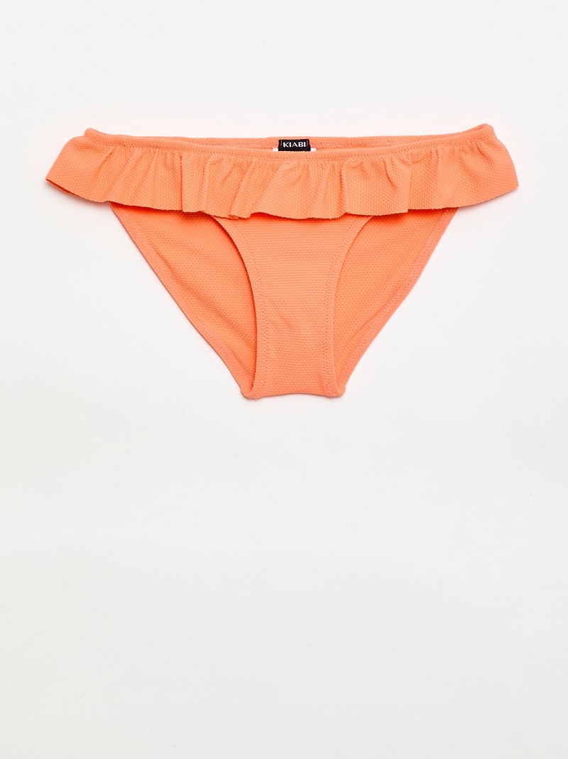 Badpak met ruches van tricot - 2-delig Oranje - Kiabi