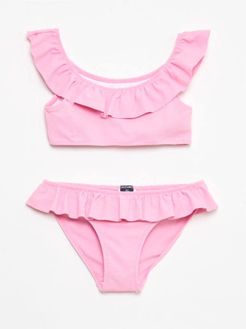 Badpak met ruches van tricot - 2-delig - Kiabi